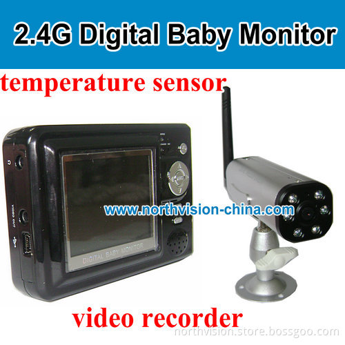 2.4G Digital Baby Monitor with Camera Built-in Battery, Supportingt Video Recording, Range 200m (NC-699R)